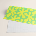 Neon Yellow and Lime Green Amoeba Dance Vivid Retro Modern Pattern Wrapping Paper Gallery Image 2