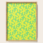 Neon Yellow and Lime Green Amoeba Dance Vivid Retro Modern Pattern Serving Tray Gallery Image 1