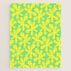 Neon Yellow and Lime Green Amoeba Dance Vivid Retro Modern Pattern Jigsaw Puzzle Gallery Image 1