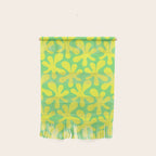 Neon Yellow and Lime Green Amoeba Dance Vivid Retro Modern Pattern Wall Hanging Gallery Image 1