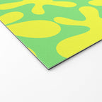 Neon Yellow and Lime Green Amoeba Dance Vivid Retro Modern Pattern Welcome Mat Gallery Image 2