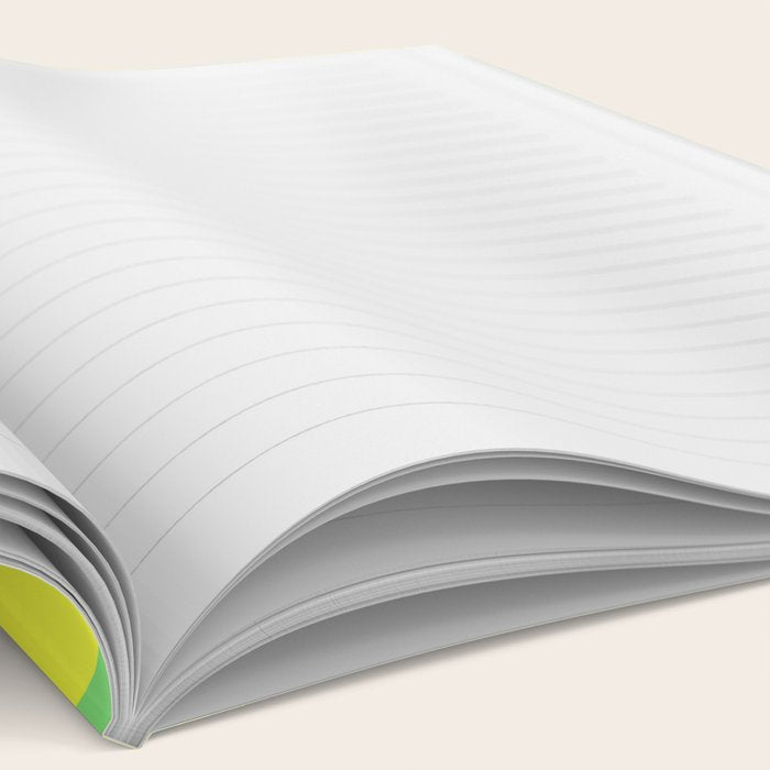 Neon Yellow and Lime Green Amoeba Dance Vivid Retro Modern Pattern Notebook Gallery Image 2