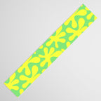 Neon Yellow and Lime Green Amoeba Dance Vivid Retro Modern Pattern Table Runner Gallery Image 3