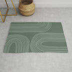 Hand drawn Geometric Lines in Forest Green 3 Rug Gallery Image 1