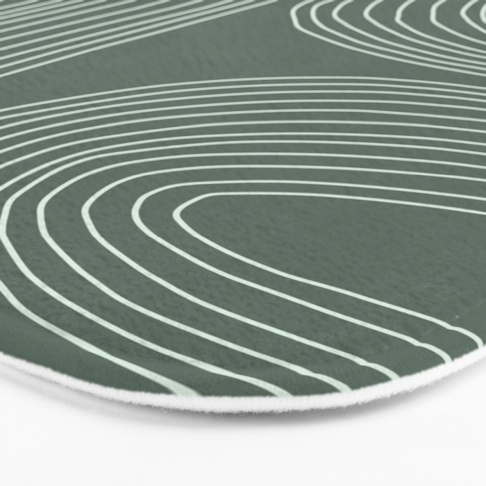 Hand drawn Geometric Lines in Forest Green 3 Bath Mat Gallery Image 3