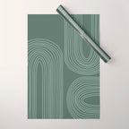 Hand drawn Geometric Lines in Forest Green 3 Wrapping Paper Gallery Image 1