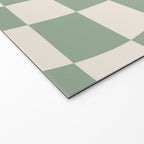 Sage Green Wavy Checkered Pattern Welcome Mat Gallery Image 2