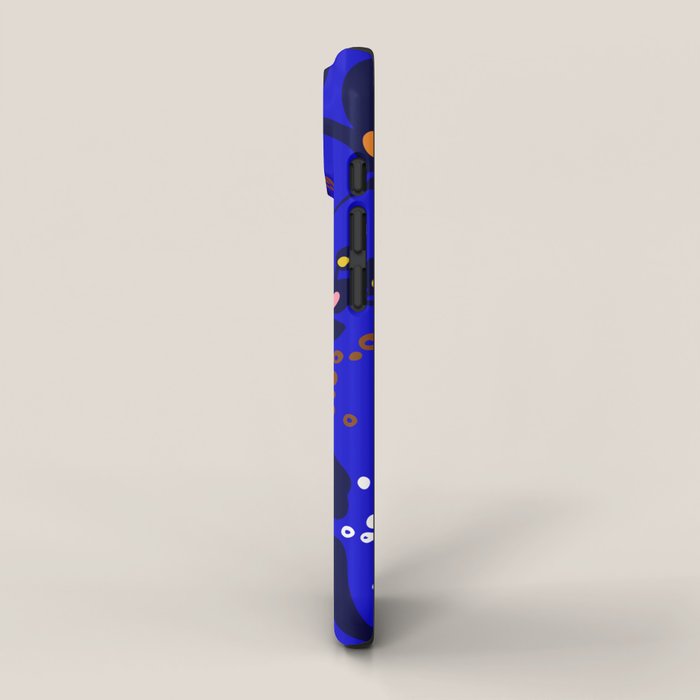 Blue home jungle: Organic shapes and flowers iPhone Case Gallery Image 2