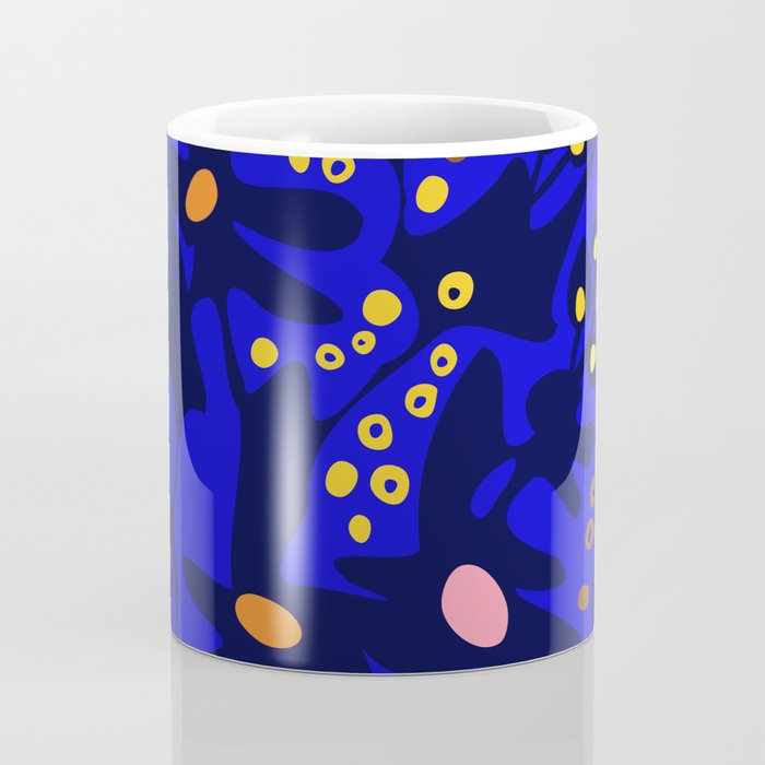 Blue home jungle: Organic shapes and flowers Coffee Mug Gallery Image 4