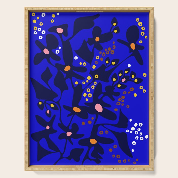 Blue home jungle: Organic shapes and flowers Serving Tray Gallery Image 1