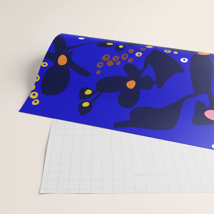 Blue home jungle: Organic shapes and flowers Wrapping Paper Gallery Image 2