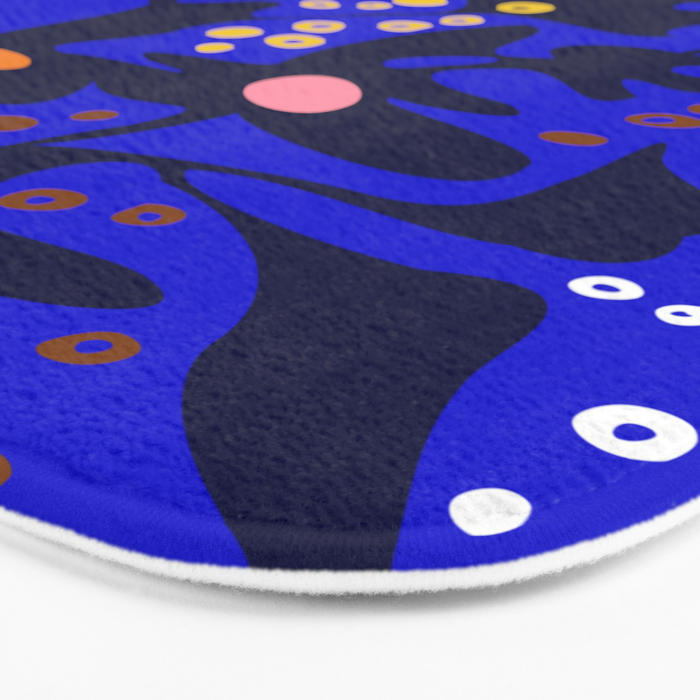 Blue home jungle: Organic shapes and flowers Bath Mat Gallery Image 3