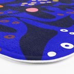 Blue home jungle: Organic shapes and flowers Bath Mat Gallery Image 3