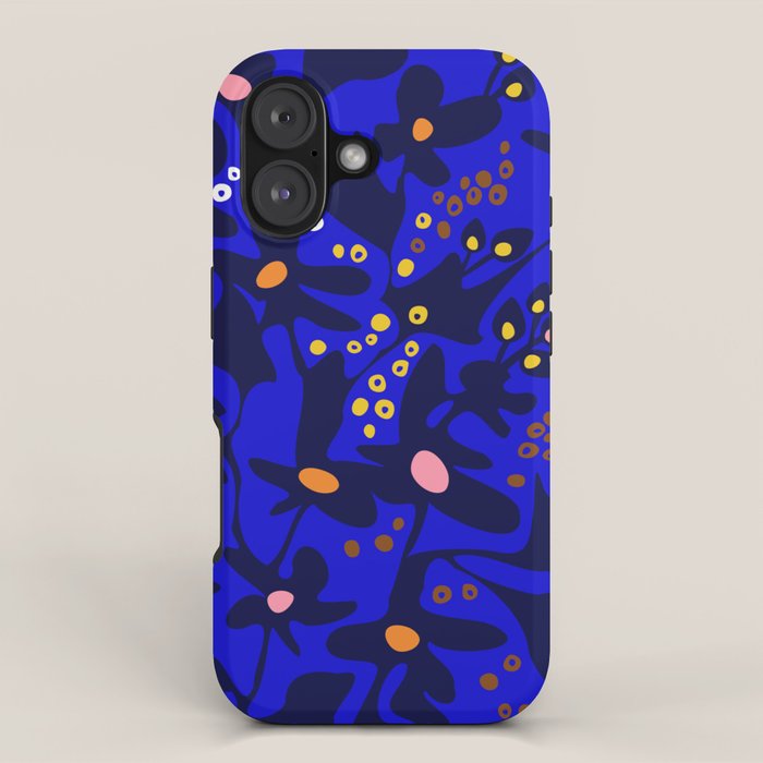 Blue home jungle: Organic shapes and flowers iPhone Case Gallery Image 1