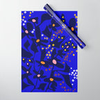 Blue home jungle: Organic shapes and flowers Wrapping Paper Gallery Image 1