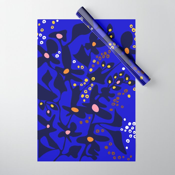 Blue home jungle: Organic shapes and flowers Wrapping Paper Gallery Image 1