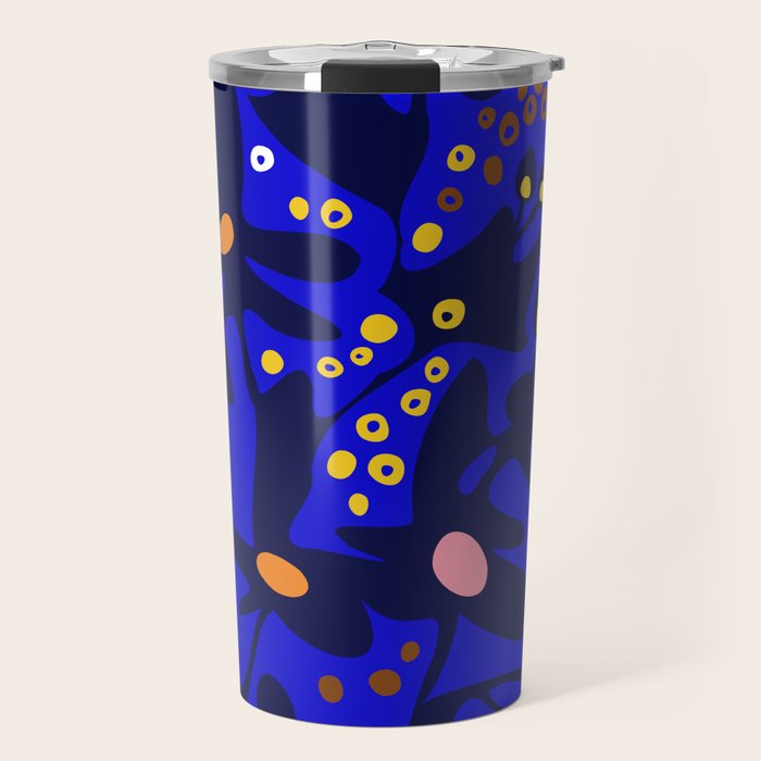 Blue home jungle: Organic shapes and flowers Travel Mug Gallery Image 1
