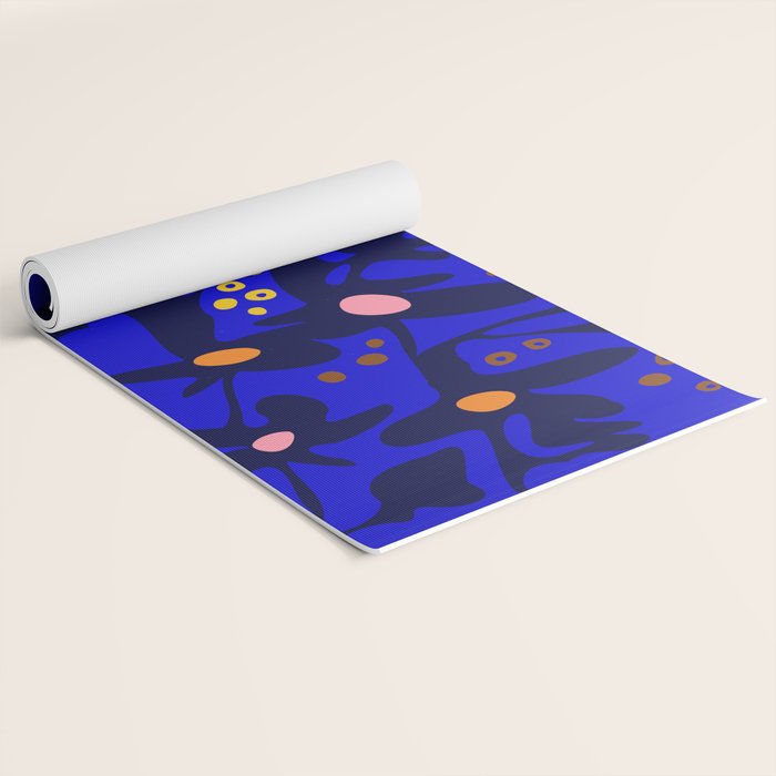 Blue home jungle: Organic shapes and flowers Yoga Mat Gallery Image 2