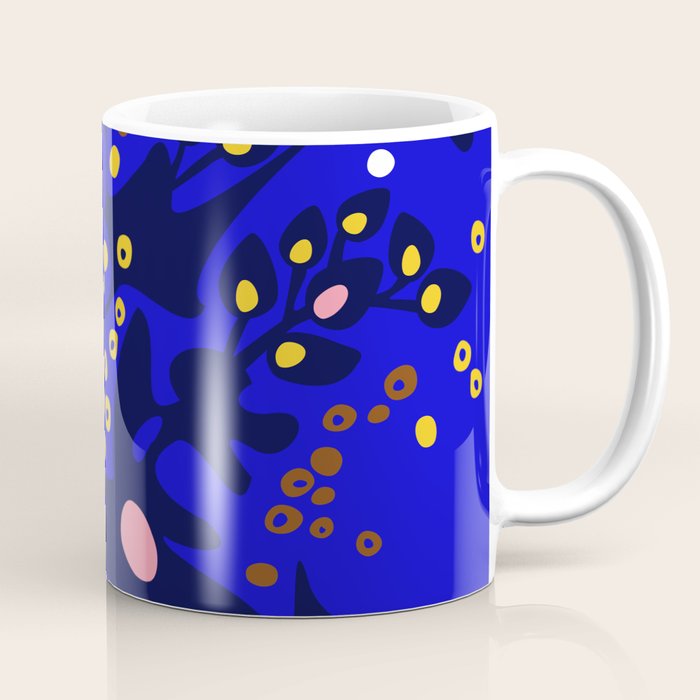 Blue home jungle: Organic shapes and flowers Coffee Mug Gallery Image 1