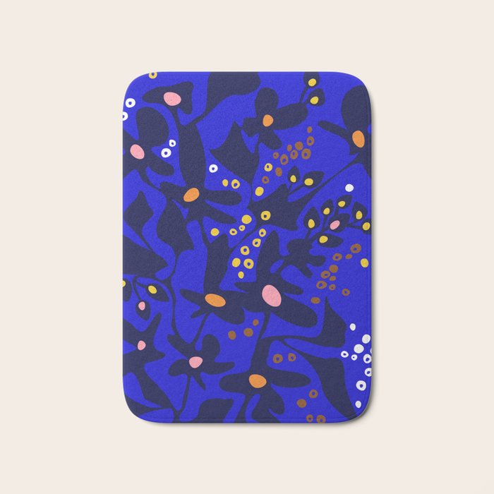 Blue home jungle: Organic shapes and flowers Bath Mat Gallery Image 1