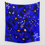 Blue home jungle: Organic shapes and flowers Wall Tapestry Gallery Image 4