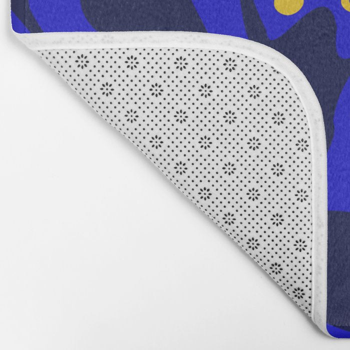 Blue home jungle: Organic shapes and flowers Bath Mat Gallery Image 2