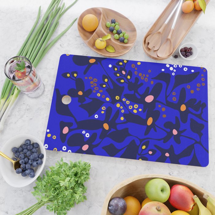 Blue home jungle: Organic shapes and flowers Cutting Board Gallery Image 2