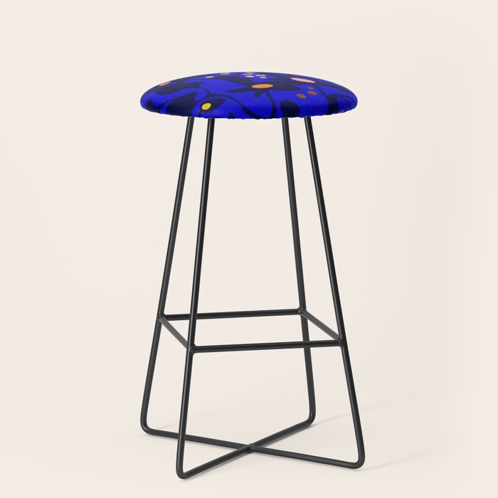 Blue home jungle: Organic shapes and flowers Stool Gallery Image 1