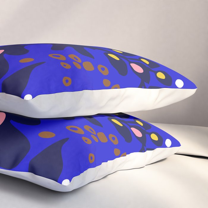 Blue home jungle: Organic shapes and flowers Pillow Sham Gallery Image 3