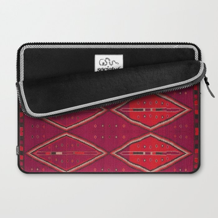 The Crimson Symmetry Handwoven Tribal Kilim Art Laptop Sleeve Gallery Image 2