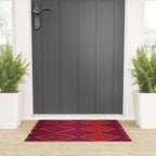 The Crimson Symmetry Handwoven Tribal Kilim Art Welcome Mat Gallery Image 3