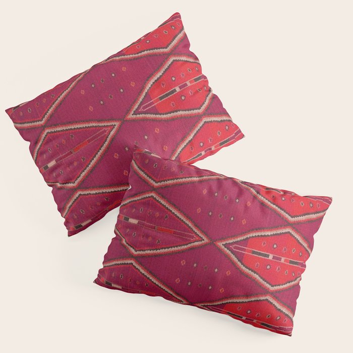 The Crimson Symmetry Handwoven Tribal Kilim Art Pillow Sham Gallery Image 1