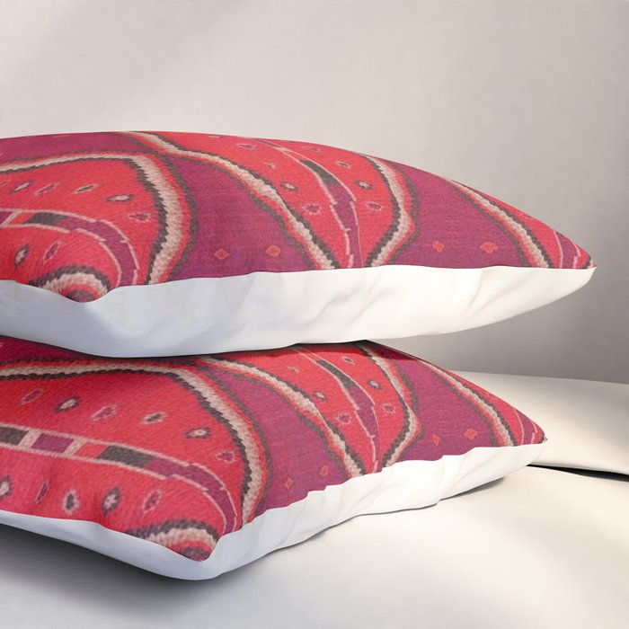 The Crimson Symmetry Handwoven Tribal Kilim Art Pillow Sham Gallery Image 3