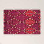 The Crimson Symmetry Handwoven Tribal Kilim Art Welcome Mat Gallery Image 1