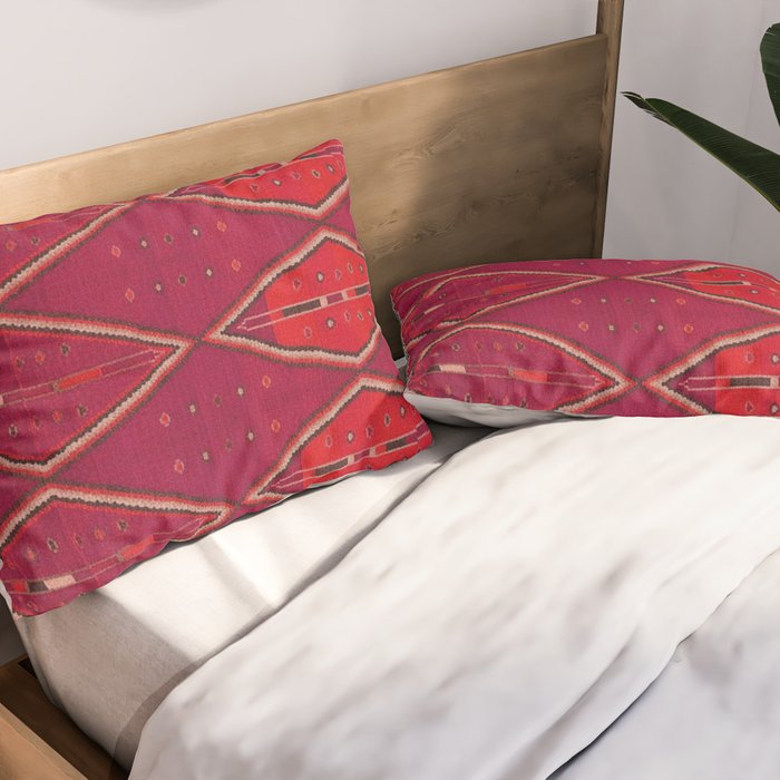 The Crimson Symmetry Handwoven Tribal Kilim Art Pillow Sham Gallery Image 2