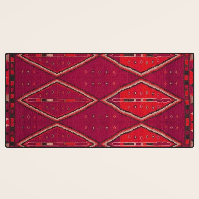 The Crimson Symmetry Handwoven Tribal Kilim Art Desk Mat Gallery Image 3