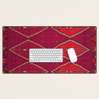 The Crimson Symmetry Handwoven Tribal Kilim Art Desk Mat Gallery Image 1