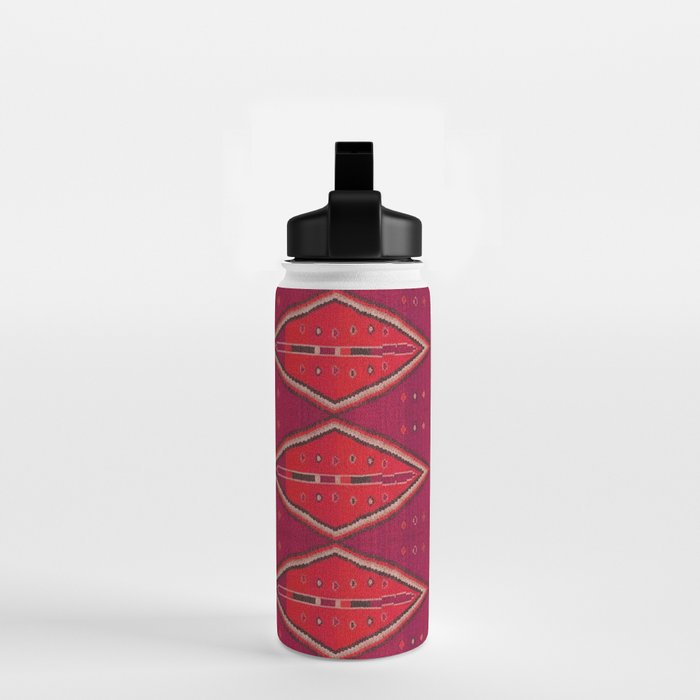 The Crimson Symmetry Handwoven Tribal Kilim Art Water Bottle Gallery Image 2