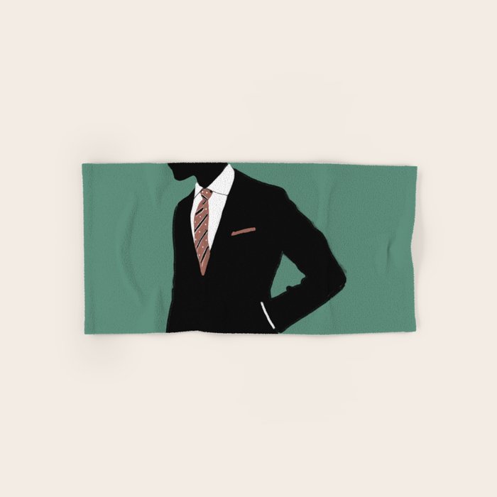 Man in Suit with Red Tie - Masculine Art Print  Bath Towel Gallery Image 1