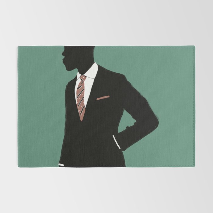 Man in Suit with Red Tie - Masculine Art Print  Rug Gallery Image 2