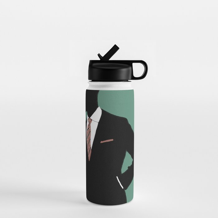 Man in Suit with Red Tie - Masculine Art Print  Water Bottle Gallery Image 1