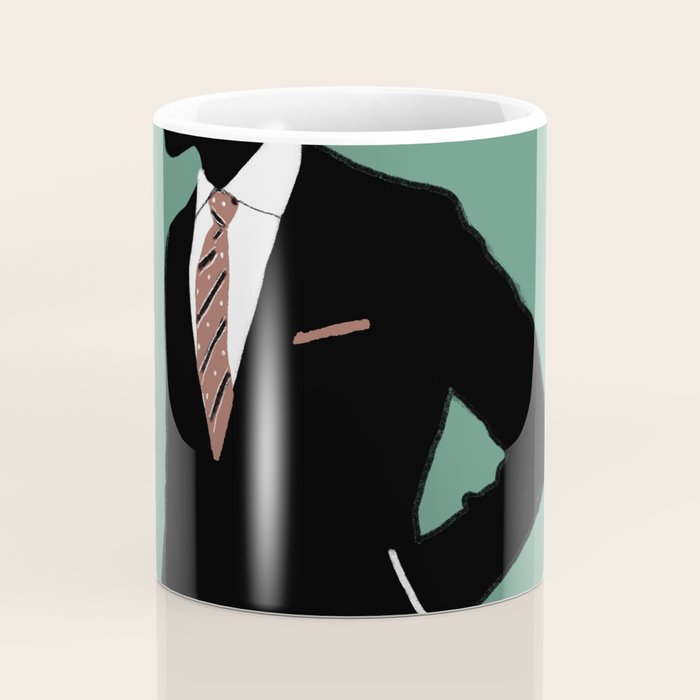 Man in Suit with Red Tie - Masculine Art Print  Coffee Mug Gallery Image 4