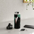 Man in Suit with Red Tie - Masculine Art Print  Water Bottle Gallery Image 4