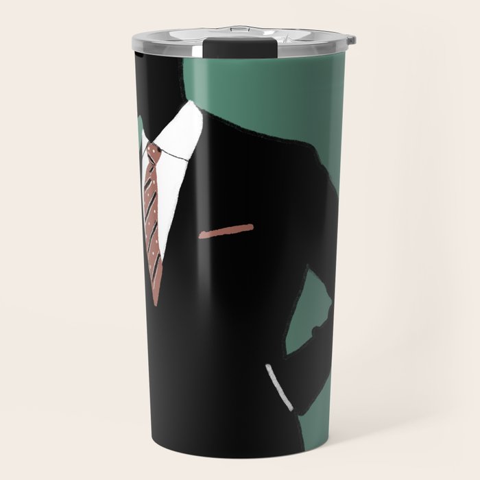 Man in Suit with Red Tie - Masculine Art Print  Travel Mug Gallery Image 1