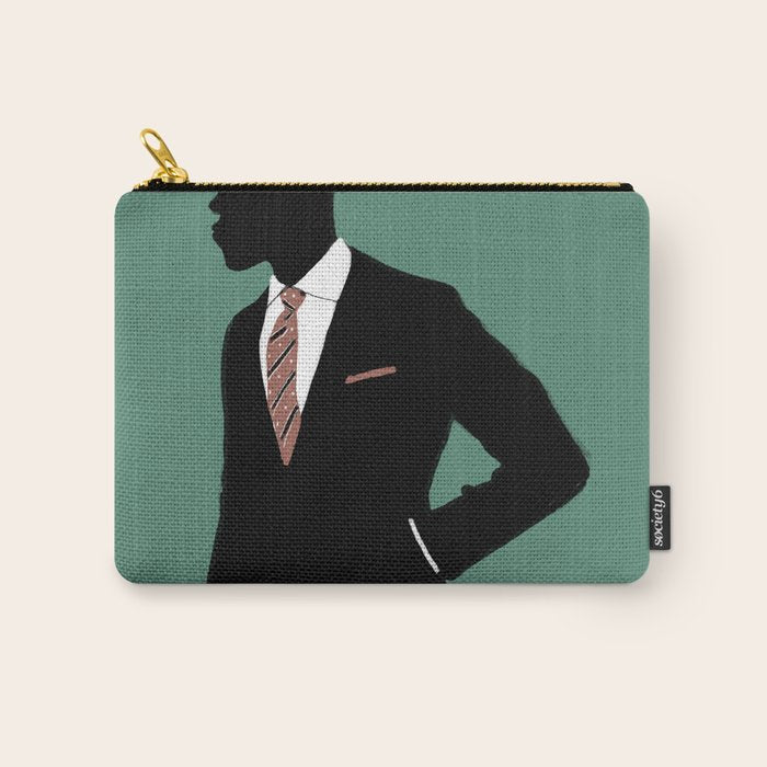 Man in Suit with Red Tie - Masculine Art Print  Carry All Pouch Gallery Image 1