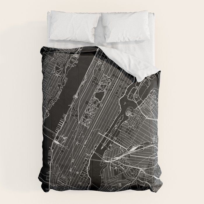 New York City Black Map Comforter Gallery Image 6