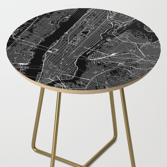 New York City Black Map Side Table Gallery Image 2