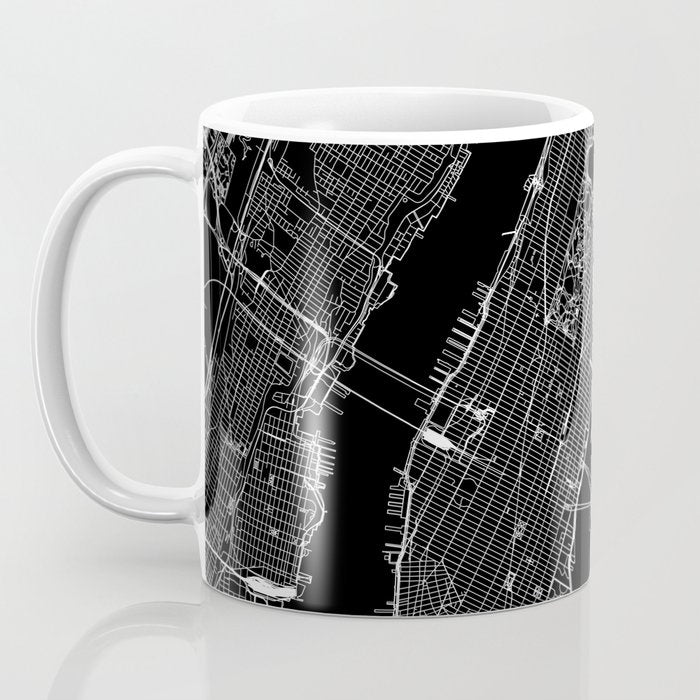 New York City Black Map Coffee Mug Gallery Image 3