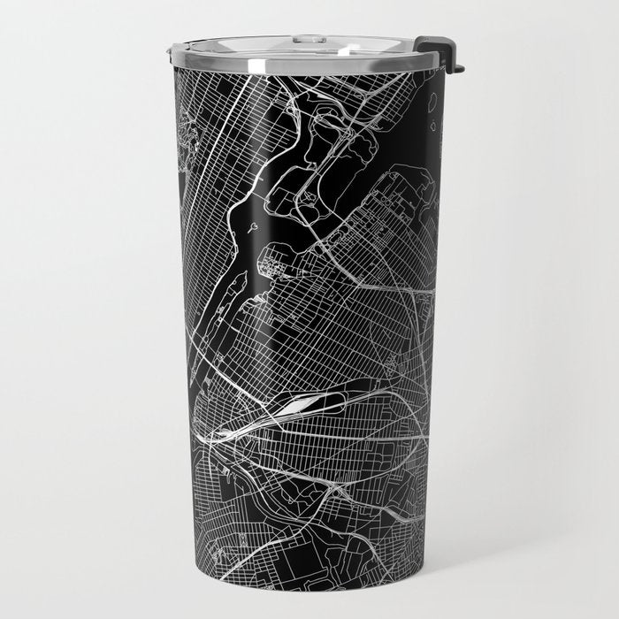 New York City Black Map Travel Mug Gallery Image 2