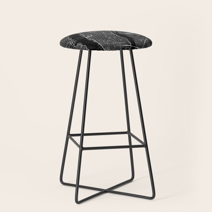 New York City Black Map Stool Gallery Image 1